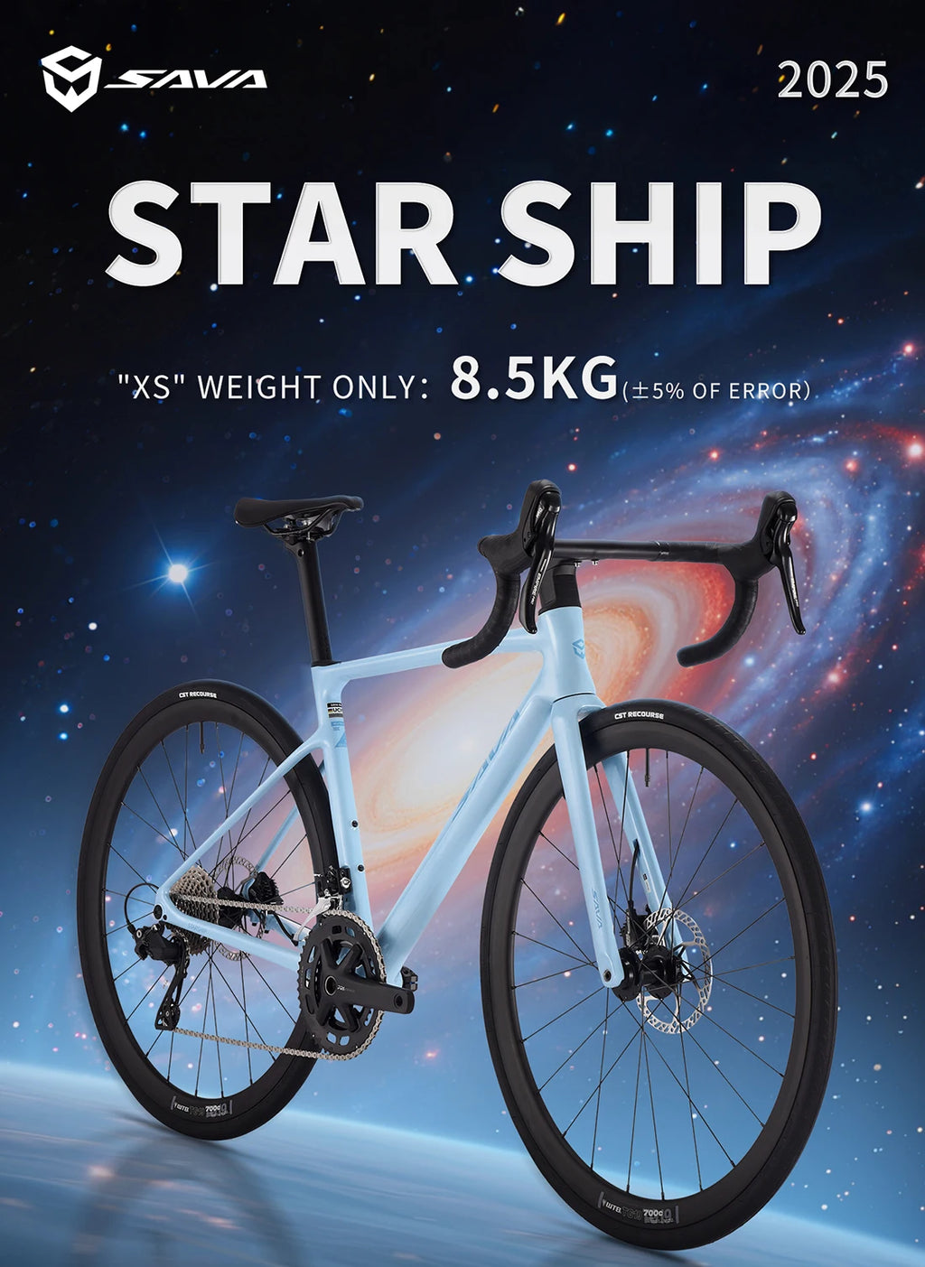 SAVA NEW STAR SHIP Carbon Road Bike, Adult Racing Bike, Equipped With Shimano 105 R7100, 24-Speed Hydraulic oil Brakes