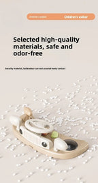 New 4-in-1 Multifunctional Baby Walker Anti-Bow Legs Anti-Tip Design 360° Swivel Silent Wheels Suitable 6-18 Months Solid Color