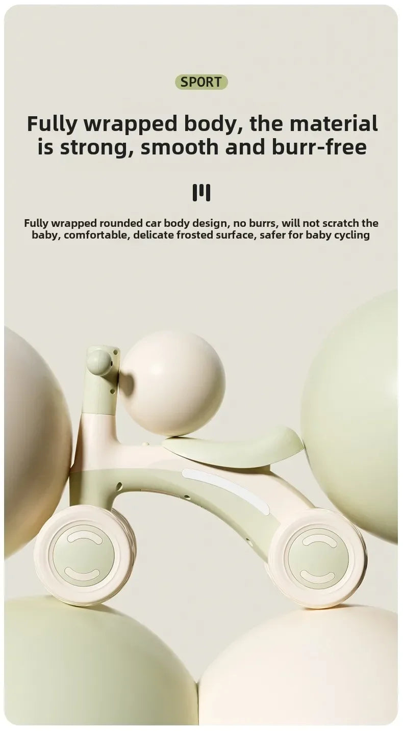 Riding Toy Balance Bike Silent Glider Learning Walker Children's Training Riding Belt Safety Wheel Indoor Outdoor Birthday Gift