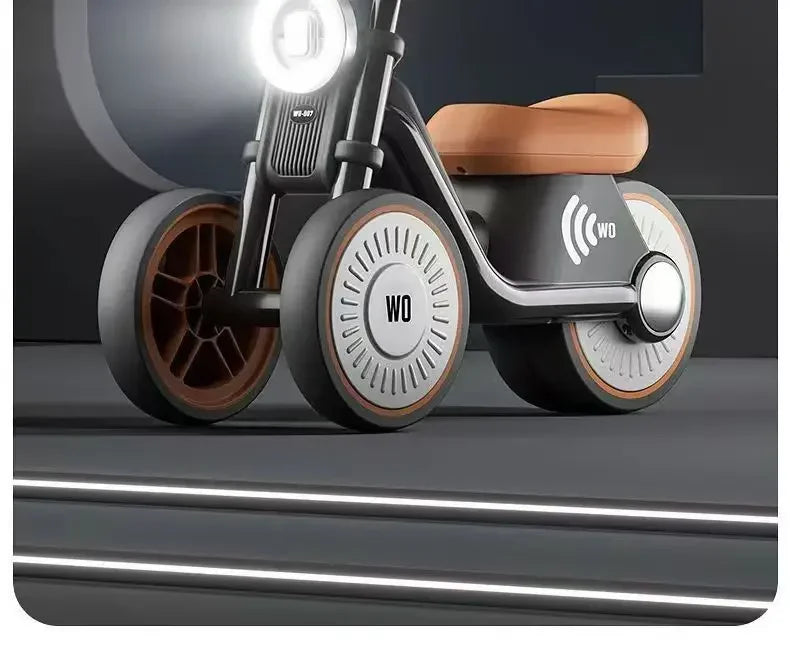 Kids Balance Bike Ride-on Motorcycle Toddler Balance Bike with Music & Lights Sturdy Non-Tip Design Quiet Wheels for Boys Girls