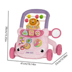 Babies Walker with Wheels Stand Learning Activities Developmental Multi-functional Toddler Trolley Hand Push Walker