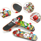 Luminous Metal Bridge Finger Skateboard Set Frosted Surface Mini Random Pattern Finger Skateboard with Light Set Kid Toy Gifts
