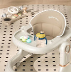 New 4-in-1 Multifunctional Baby Walker Anti-Bow Legs Anti-Tip Design 360° Swivel Silent Wheels Suitable 6-18 Months Solid Color