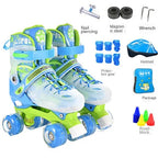 the Skating Shoes Children Beginners Baby Double Row Four-Wheel Boys Girls Roller Kids Skates