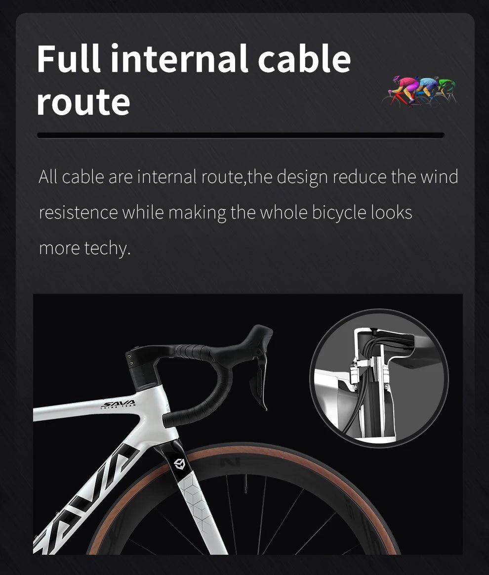 SAVA  Full Carbon Fiber electronic shifting Road Bike with SHIMAN0 ULTEGRA 8170 Di2 Race Class Road Bike 7.2kg