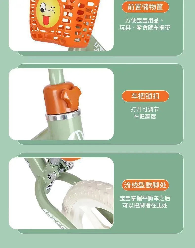 Children's Balance Bike Without Pedals 2-6 Years Old 3 Children's Bicycle  Walker Yo-yo Scooter