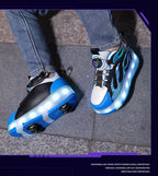 Roller Sneakers Kid Sport Gym Footwear Roller Skates 4 Wheels USB Charge Illuminated Shoes Boys Girls Casual Skateboard Shoes