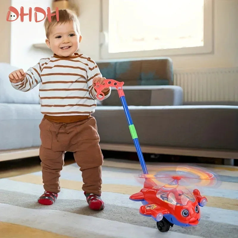 Interactive Baby Walker Toy With Push Handle For Kids Boys And Girls Toddlers, Detachable Plane Toy Car Design With Wheel