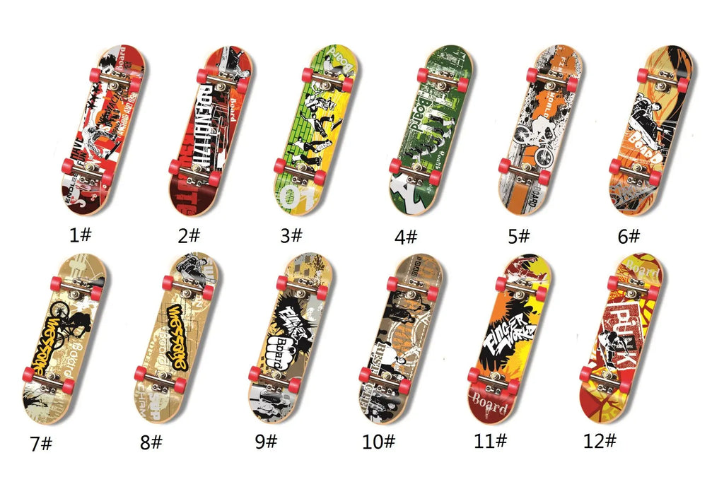 Finger Skateboard Skatepark Mini Ramp Skateboarding with Metal Wheels Finger Teck Toys for Finger Sport Game