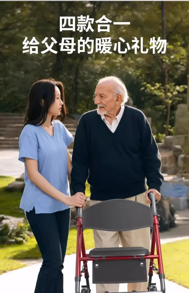 Elderly walker multifunctional assisted walking elderly dedicated walking aid hand push scooter