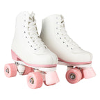 size 32-40 White Roller Skates for Women PU Leather Sneakers Flash Wheels Shoes for Beginners Teens for Woman Girls Boys Adult