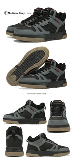 Baasploa Men Winter Sneakers Casual Skateboard Shoes for Men Comfort Plush Warm Cotton Shoes Non-Slip Outdoor Male Sneakers