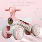 Mini Baby Balance Bike with Music & Lights Multifunction Children Bicycle Cartoon 4 Wheels Walker Balancing Scooter
