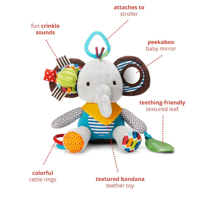 2-in-1 Fun Baby Activity and Teething Toy with Multi-Sensory Rattle and Textures,