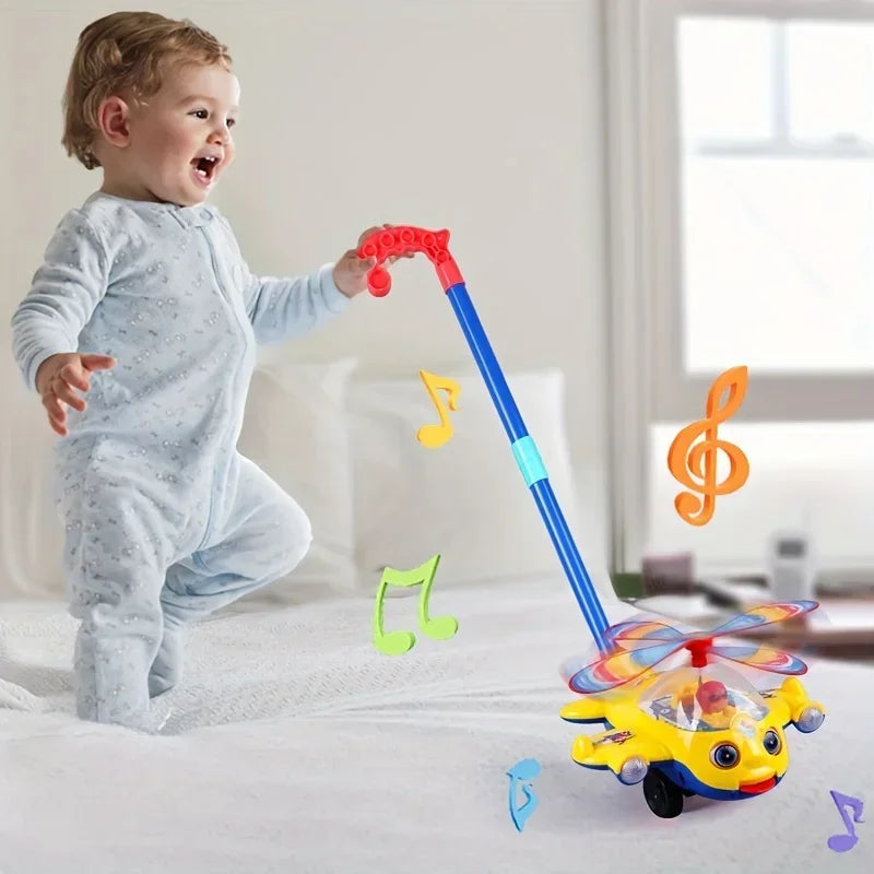 Baby Walker Toy Children's Carts Hand Push Toddler Toy Plane Car Toy Push Along Walking Toy for Kids Children Boys Girls