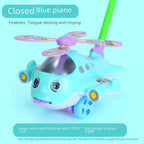 Children's Baby Walker Hand Push Airplane Toy Boys Girls Learning To Walk Infant Step Stool Stall Toy Baby Carrier