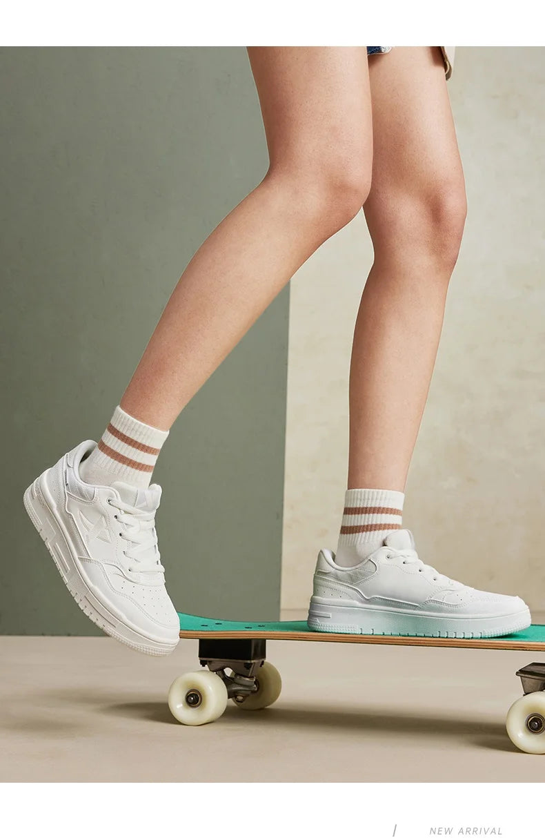 Xtep Skateboarding Shoes For Women 2024 Summer Comfortable Skate Shoes Breathable Outdoor Trekking Support Sneakers 876318310030