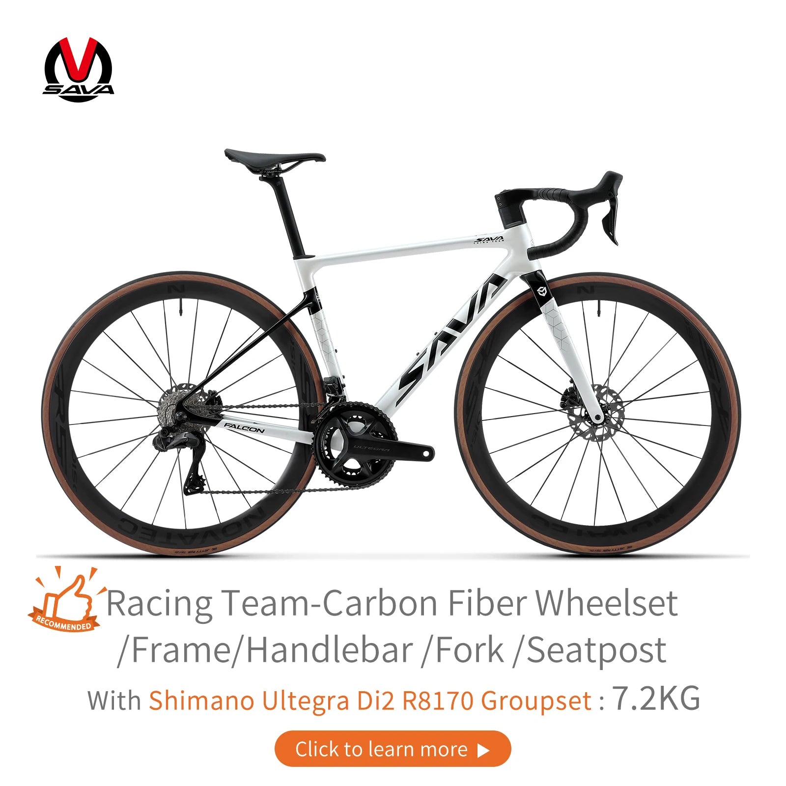 SAVA  Full Carbon Fiber electronic shifting Road Bike with SHIMAN0 ULTEGRA 8170 Di2 Race Class Road Bike 7.2kg
