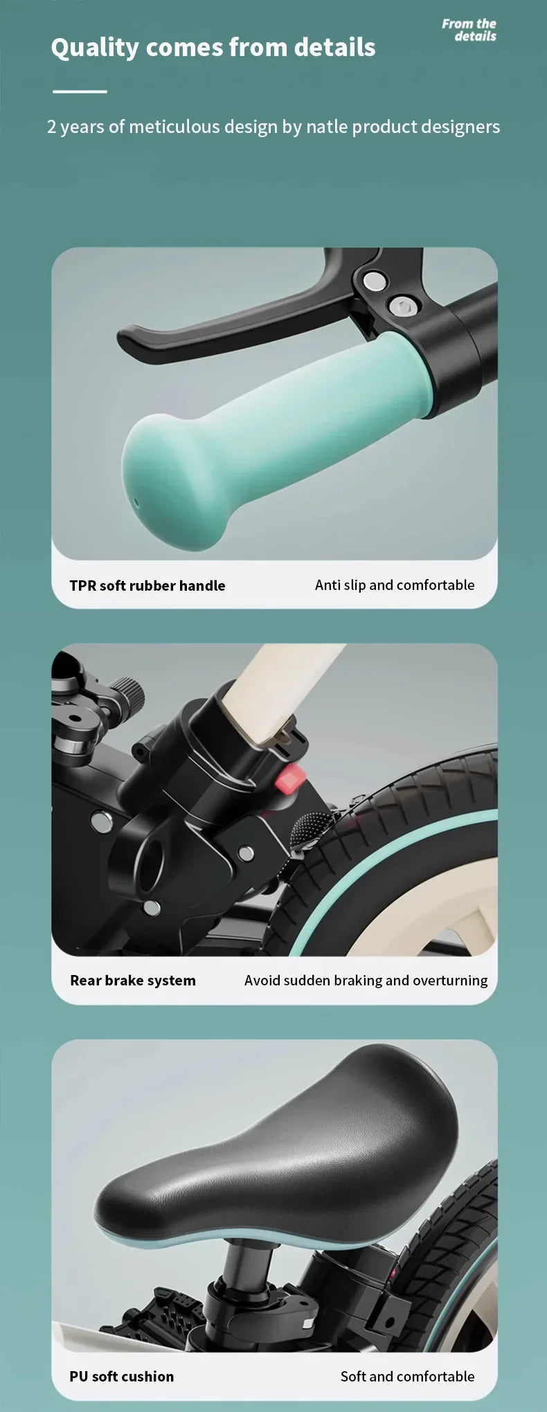 Children's Bicycle Unisex Kids Baby Dual-purpose Bike 2-3 Years Old 5-in-1 Riding Balance Bike Foldable