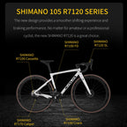 SAVA F20 Carbon Fiber Road Bike, Equipped with 105 R7120 24-Speed Groupset and Hydraulic Disc Brakes Adult Race Bike