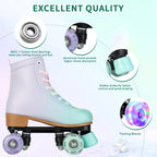 size 32 -41 Leather Double Row Roller Skates Inline Skate Shoes 4 Wheels Sneakers Women Men Adults Outdoor Sports Ice Skating