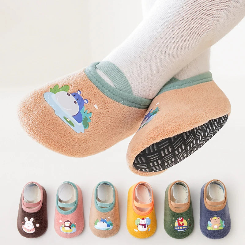 Cute Cartoon Baby Floor Socks Non-slip Soft Sole Toddler Sock Boy Girls Cotton Children's Toddler Warm Shoes Infant First Walker