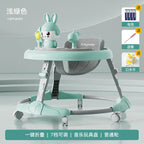 Baby Walker 7-speed Adjustable Music Multi-function Anti-O-leg Anti-rollover Folding Baby Walker for 6-18 Months