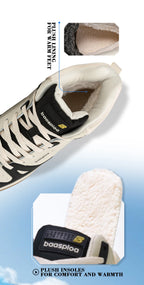Baasploa Men Winter Sneakers Casual Skateboard Shoes for Men Comfort Plush Warm Cotton Shoes Non-Slip Outdoor Male Sneakers