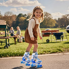 Boys Girls Kids Skates Children Roller Skates Skating Shoes PU Flashing 4 Wheels Roller Skates Sliding Adjustable Quad Sneakers