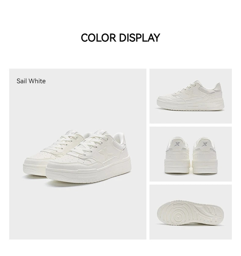 Xtep Skateboarding Shoes For Women 2024 Summer Comfortable Skate Shoes Breathable Outdoor Trekking Support Sneakers 876318310030
