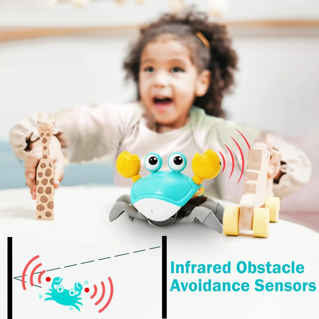 Induction Escape Crab Electric Pets Musical Toys Toddler Crawling Baby Walker Crab Interactive Toys for Children Gifts