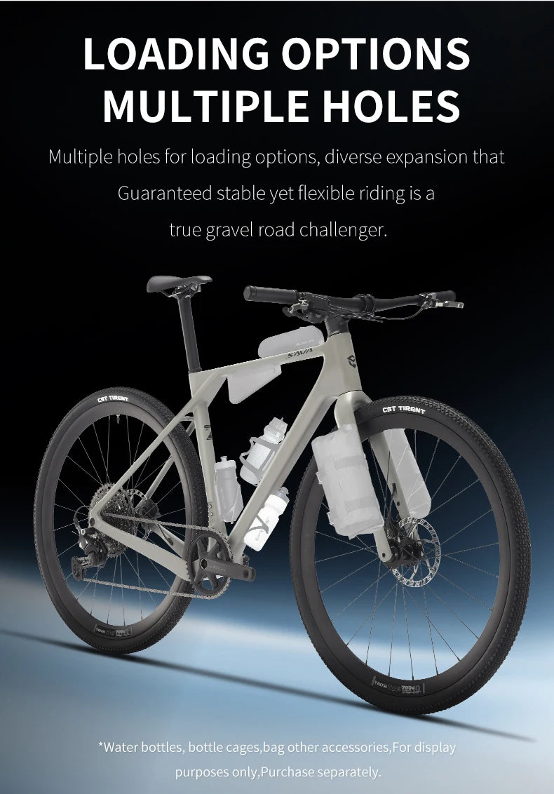 SAVA SF6 Carbon Fiber Gravel Road Bike All Terrain Suitable Off-Road Flat Handlebar Road Bicycle Oil Disc Bicycle Race Bike