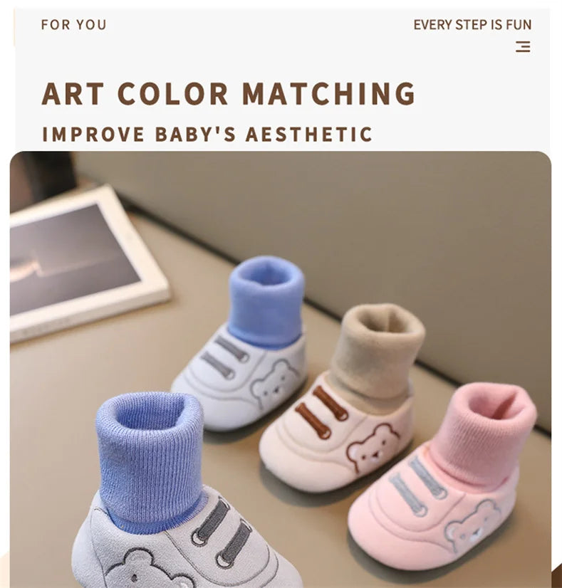 Baby Socks Shoes Infant Cute Cartoon Kids Boy Shoes Soft Rubber Sole Child Floor Sneaker Baby Girls Walker