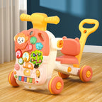 Versatile 5-in-1 Design Baby Walker Portable Toddler Trolley with Toys  6-12 Months Sit-to-Stand Learning Walker