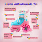 Flash Double Row Roller Skates Shoes Children's Speed Ice Skates Beginner 4-wheel Roller Skates Adjustable Size Rollers for Kids