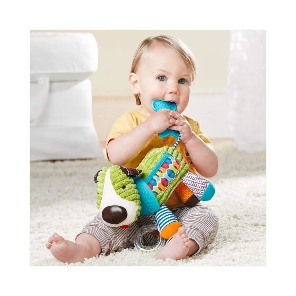 2-in-1 Fun Baby Activity and Teething Toy with Multi-Sensory Rattle and Textures,