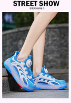 Detachable Wheel Roller Skate Shoes Children's Speed Roller Skates Boys' Sports Racing Sneaker with 2 Wheels Ice Skating Shoes