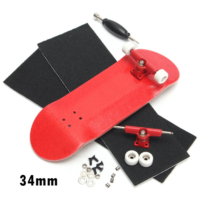 34mm 32mm Maple Wooden Fingerboard Complete Finger Skateboard with Truck and Wheels
