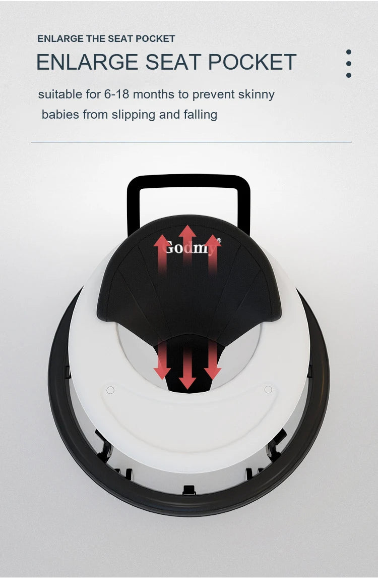 5-18M Baby Walker With Wheels Baby Toddler Foldable Multifunctional Anti-Rolling Anti-O-Leg Walker Height Adjustable Seat