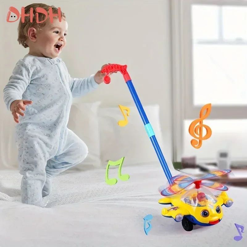 Interactive Baby Walker Toy With Push Handle For Kids Boys And Girls Toddlers, Detachable Plane Toy Car Design With Wheel