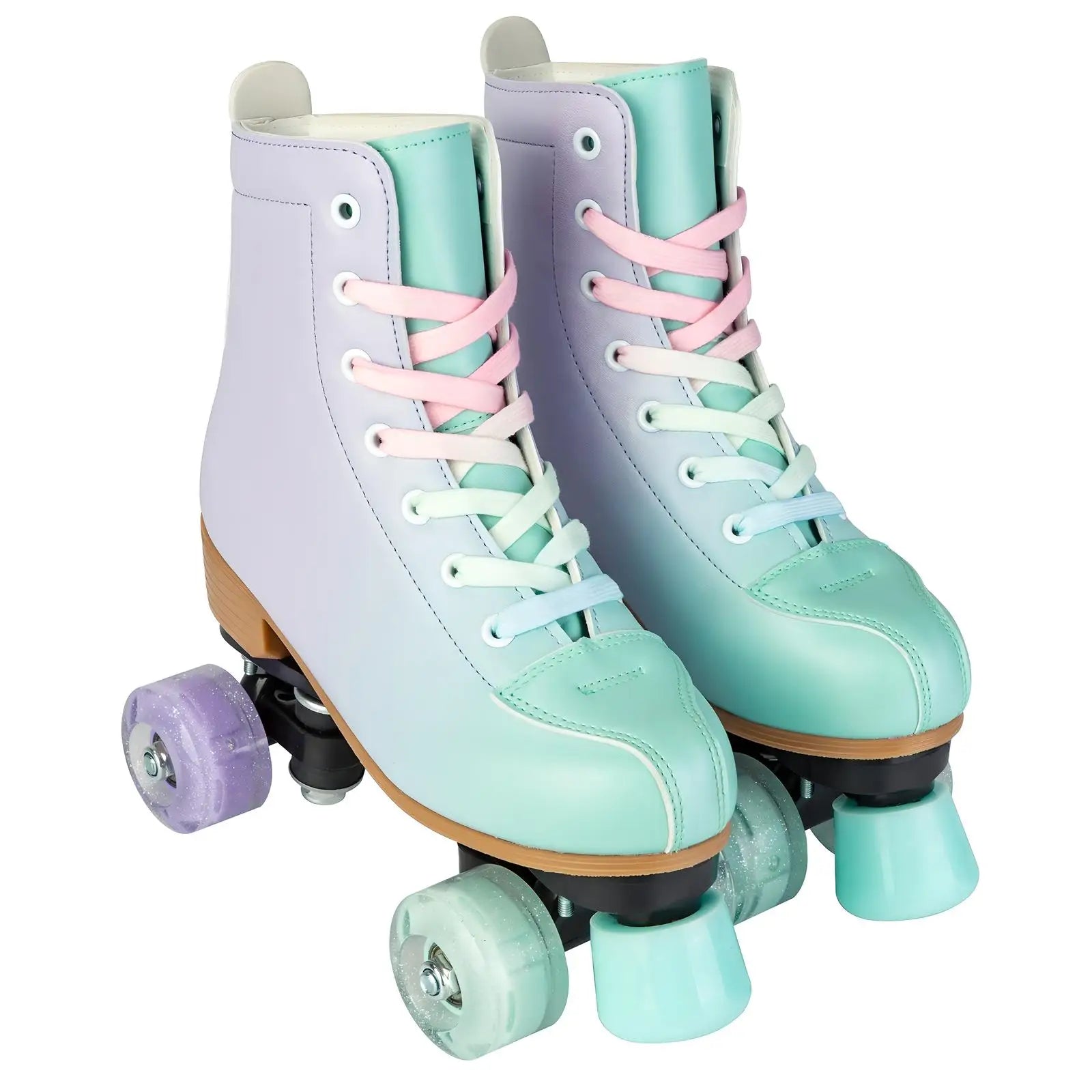 size 32 -41 Leather Double Row Roller Skates Inline Skate Shoes 4 Wheels Sneakers Women Men Adults Outdoor Sports Ice Skating