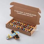 Luminous Metal Bridge Finger Skateboard Set Frosted Surface Mini Random Pattern Finger Skateboard with Light Set Kid Toy Gifts