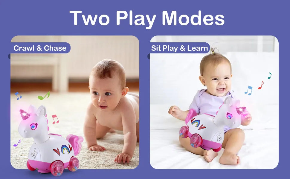 Unicorn Musical Light up Infant Toy for Baby Girls 3-18 Months Tummy Time Crawling Learning Activity  Perfect 1st Birthday Gift
