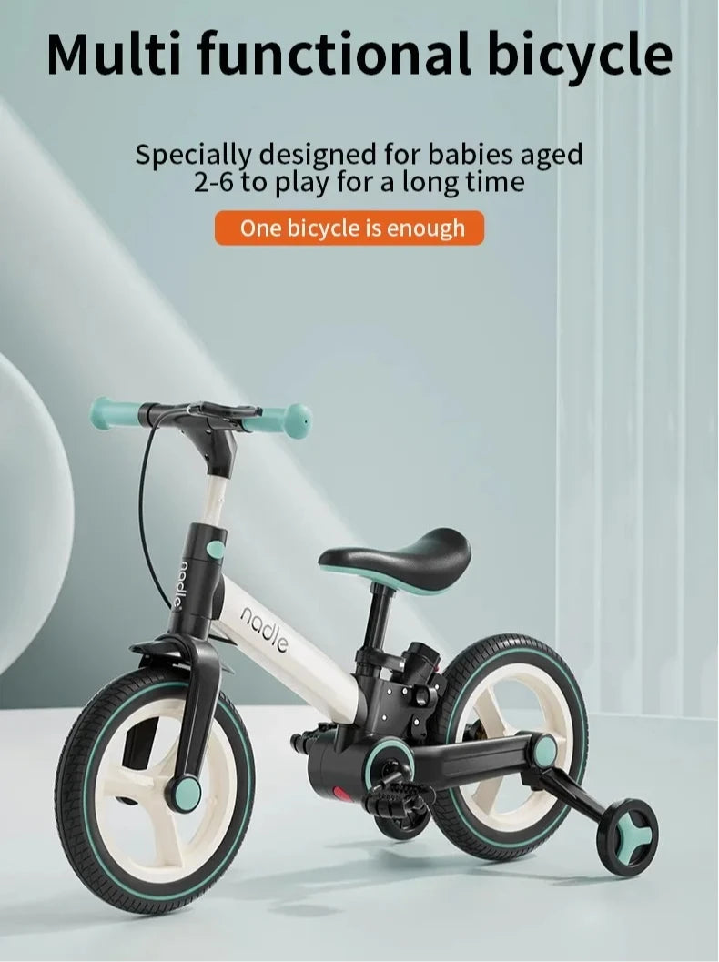 Children's Bicycle Unisex Kids Baby Dual-purpose Bike 2-3 Years Old 5-in-1 Riding Balance Bike Foldable