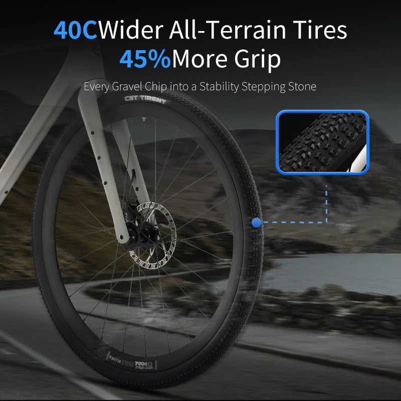 SAVA SF6 Carbon Fiber Gravel Road Bike All Terrain Suitable Off-Road Flat Handlebar Road Bicycle Oil Disc Bicycle Race Bike