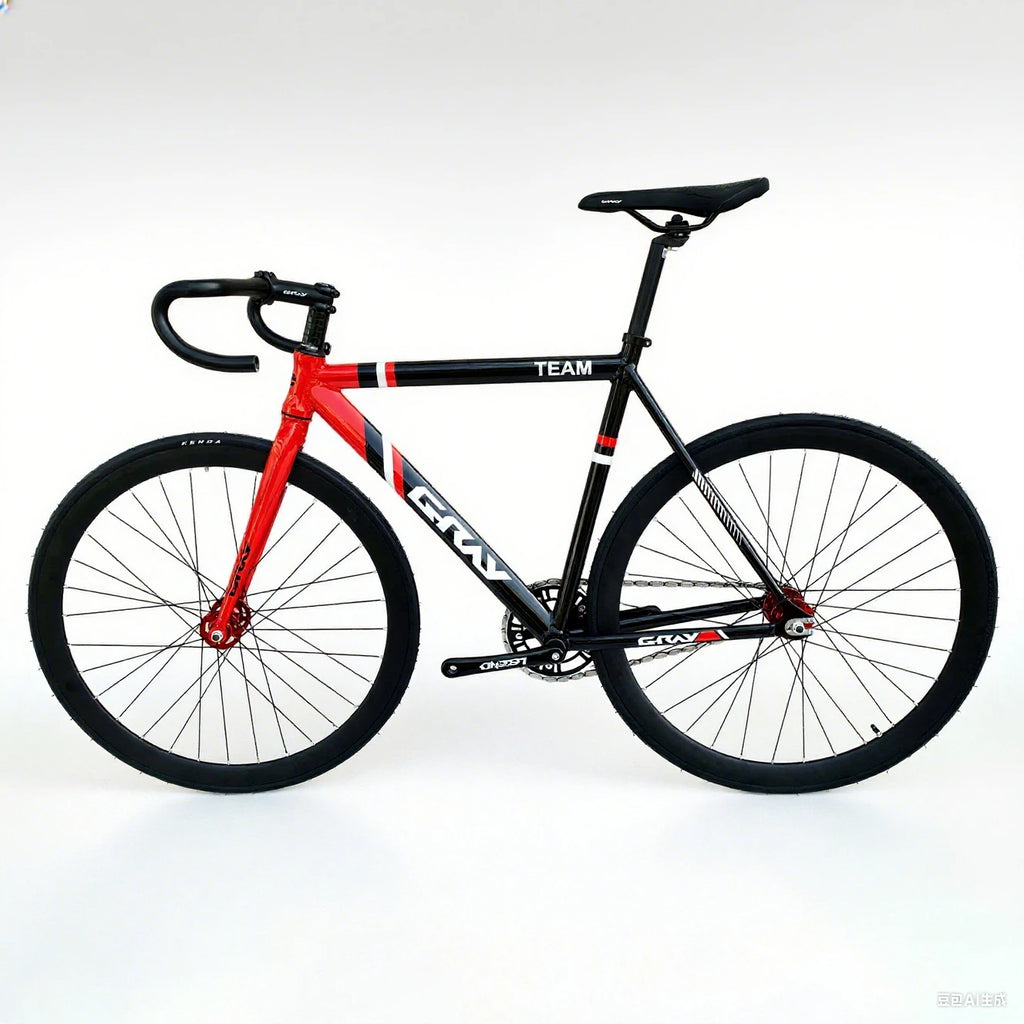 Fixed Gear Bike GRAY TEAM Fixie Bicycle Aluminum Alloy Material Frame With 40mm Rim Height Wheels