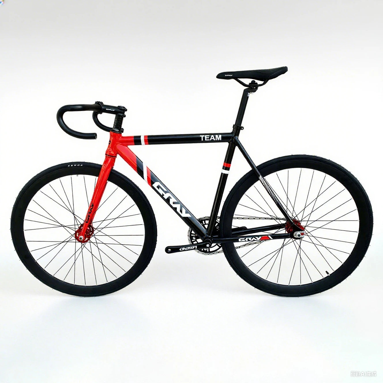 Fixed Gear Bike GRAY TEAM Fixie Bicycle Aluminum Alloy Material Frame With 40mm Rim Height Wheels