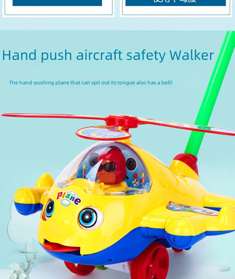 Children's Baby Walker Hand Push Airplane Toy Boys Girls Learning To Walk Infant Step Stool Stall Toy Baby Carrier