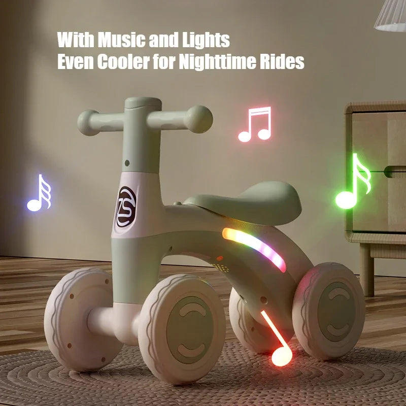 Riding Toy Balance Bike Silent Glider Learning Walker Children's Training Riding Belt Safety Wheel Indoor Outdoor Birthday Gift