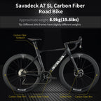 SAVA A7L Low-Priced Carbon Fiber Road Bike with SENSAH 7120 Kit 24 Speed Lightweight 8.9kg Road Bike Race Bike